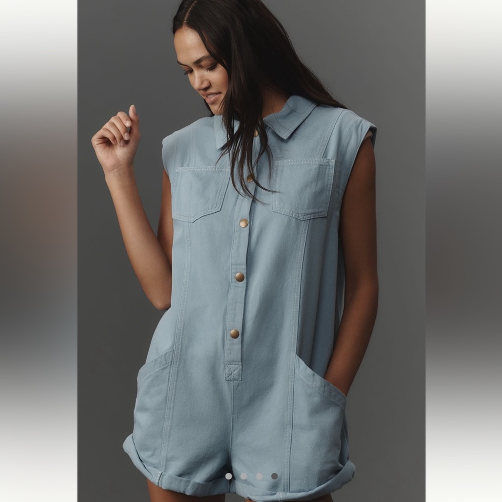 Pilcro Sleeveless Collared Romper NWT